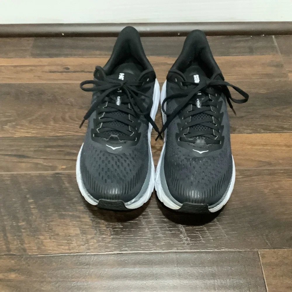 Hoka Clifton 7 Womens Running Shoes Black White Road Sneakers 1110509 BWHT - Picture 5 of 13